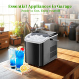 Haysky Countertop Ice Maker, 26 Lbs/24H, Ice in 6Mins, 2 Sizes, Self-Cleaning Portable Ice Machine Countertops for Home, Office, RV, Camping