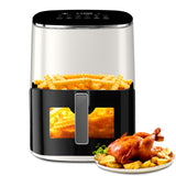 Haysky 6 QT Air Fryer with 12-in-1 Functions, 95% Less Oil Healthy Cooker for Family Size, Touch AirFryer, Roast, Reheat, Dehydrate, Steam, Nonstick & Dishwasher Safe Basket, Beige