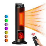 Buteny Space Heater for Indoor Use, 23Inch Portable Heater with Remote and Thermostat,7 Light Modes, 70°Oscillation, 12H Timer, Up to 95°F, Tip-over Protection