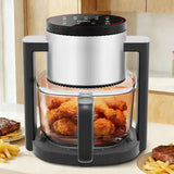 Atilioo 4.7 Qt Glass Air Fryer with 10 Presets Digital Touch, Compact Design, Quick & Easy Meals in Minutes, Gray