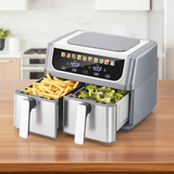 12.6Qt Air Fryer Oven with 10 Preset Cook Modes, 3 Layers Large Capacity Airfryer, Dishwasher Safe Nonstick Basket & Easy Clean, Gray