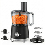 Atilioo 8 Cup Food Processors, Fast Meat Grinder & Vegetable Chopper, Dual-Bowls, Stainless Steel Blades, BPA Free, Black