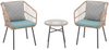 IULULU 3 Piece Patio Bistro Set, Wicker Chairs with Table & Cushions for Outdoor Spaces