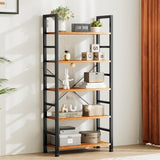 Atilioo 5 Tier Bookcase, 62" Tall Bookshelf, Wooden Storage Organizer with Adjustable Shelves for Living Room, Home Office, Kitchen,