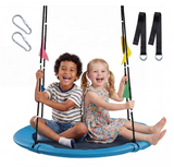 Atilioo 40" Flying Saucer Swing, 600lb Capacity Tree Swing with 600D Oxford, Adjustable Height, Easy Setup Backyard Play Equipment for Kids, Rainbow