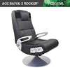 HopeRacer Black Leather Video Gaming Chair with Pedestal Base, Armrest, and Headrest