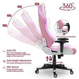 HopeRacer-Posa-LED-Pink-Gaming-Chair-with-Massager