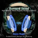 Gaming Headset with mic Stereo Sound Noise Isolation Memory Foam LED Light
