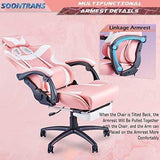 HopeRacer Massage Gaming Chair with Headrest and Lumbar Pillow Support (Hot-Pink) - hoperacer.com