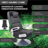 HopeRacer Black Leather Video Gaming Chair with Pedestal Base, Armrest, and Headrest
