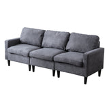 Living Room Sofa with Ottoman Set Grey