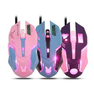  Pink Wired USB Mouse With Backlight