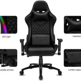 Racing Gaming Chair with LED RGB Lights - hoperacer.com