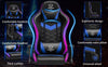 HopeRacer Labradores Series LED RGB Racing Gaming Chair with Bluetooth Music Speaker - hoperacer.com