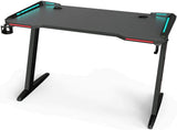 Z Shaped Gaming Desk with LED Light - hoperacer.com